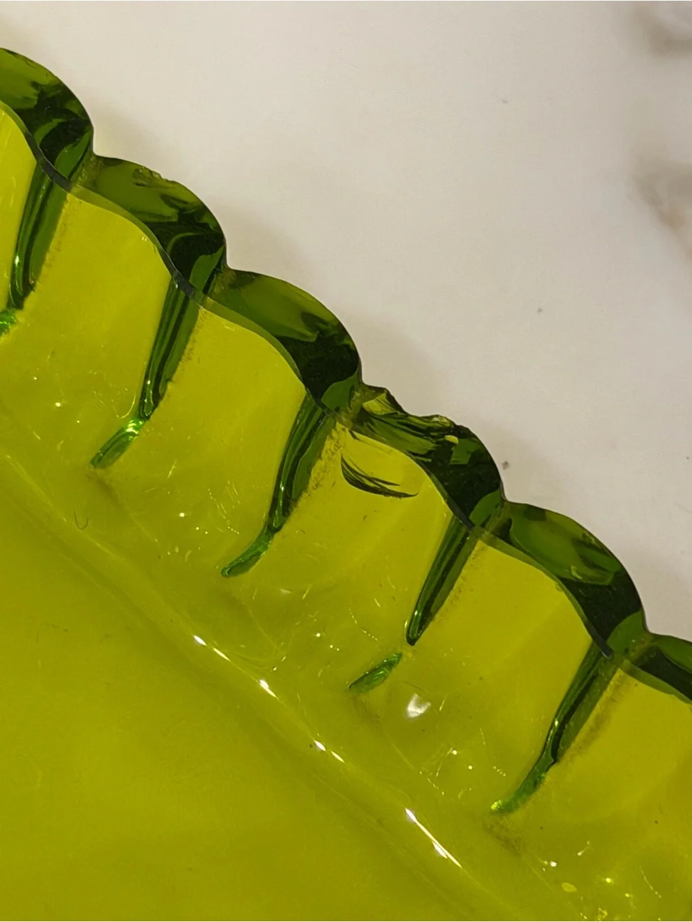 Green Glass Serving Tray and Glassware Set